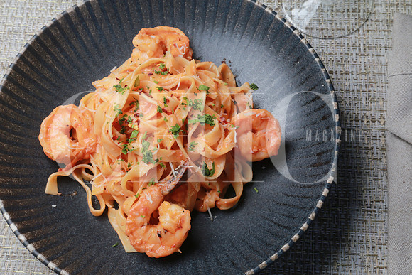Fettuccine con camarón (6)