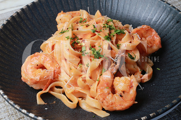 Fettuccine con camarón