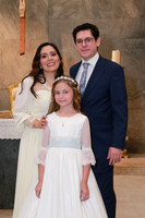 (padrinos de Sasha y papás de Grettel) Martha Guadalupe Hernández, Jesús Guillermo Araujo y Sasha Santillán