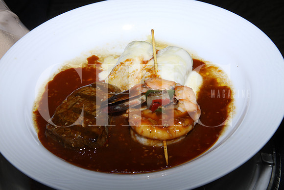 Filete y brocheta de camarón