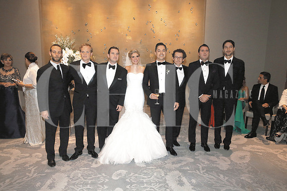 Juan clariond y Stefany Gil con Raúl González, Esteban Rivero, Francisco González, Adrián Bichara y Fito Garza
